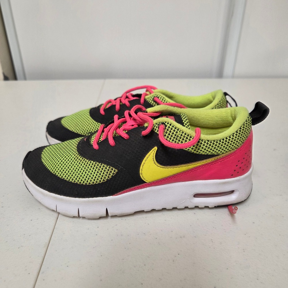 Nike Air Max Thea GS Black Volt Hyper Pink Running Shoes 843746-003 Kids Size 3Y